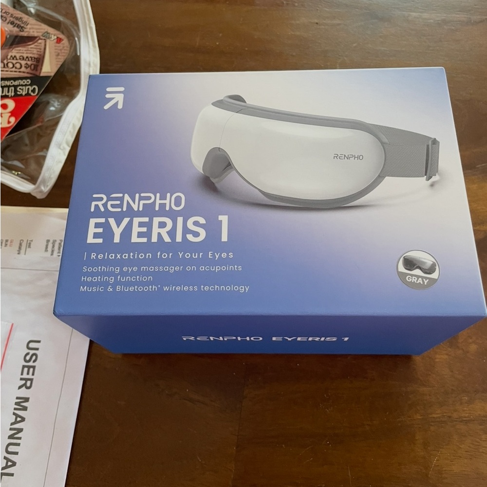 RENPHO Eyeris 1 Gray Eye Massager with Heat and Bluetooth